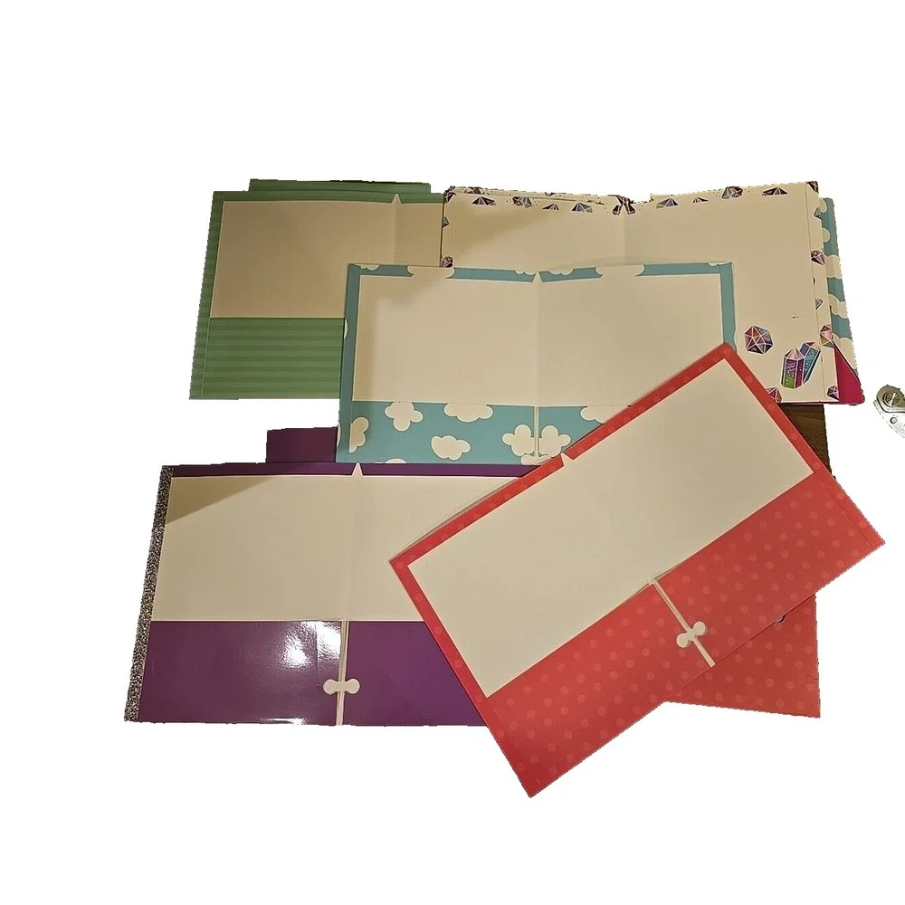 Set of 5 Motivational Pocket Folders Be‎ Strong Brave Dream Kindness Magic